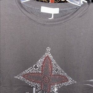 Fashion Graphic T-Shirt with Red and Silver Design